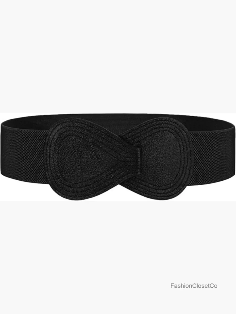 Stretch Dress Belt with Leather Buckle 2.4